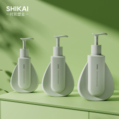 现货300/400/500ml扁型异形按压乳液瓶洗发水瓶洗手液洗护分装瓶
