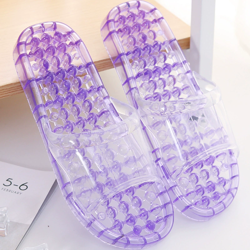 Хладие тапочки для купания Массаж Пластиковые полые протекающие ванная тапочки женский летний мужской осенний домашний массаж тапочки