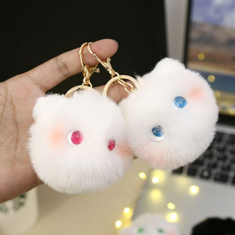 Gato de carbón nuevo colgante de peluche hecho a mano gatos ligeros llaveros lindos bolsas escolares colgante regalo creativo