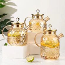 冷水壶家用高硼硅玻璃耐高温防爆客厅待客凉水壶套装大容量果汁壶