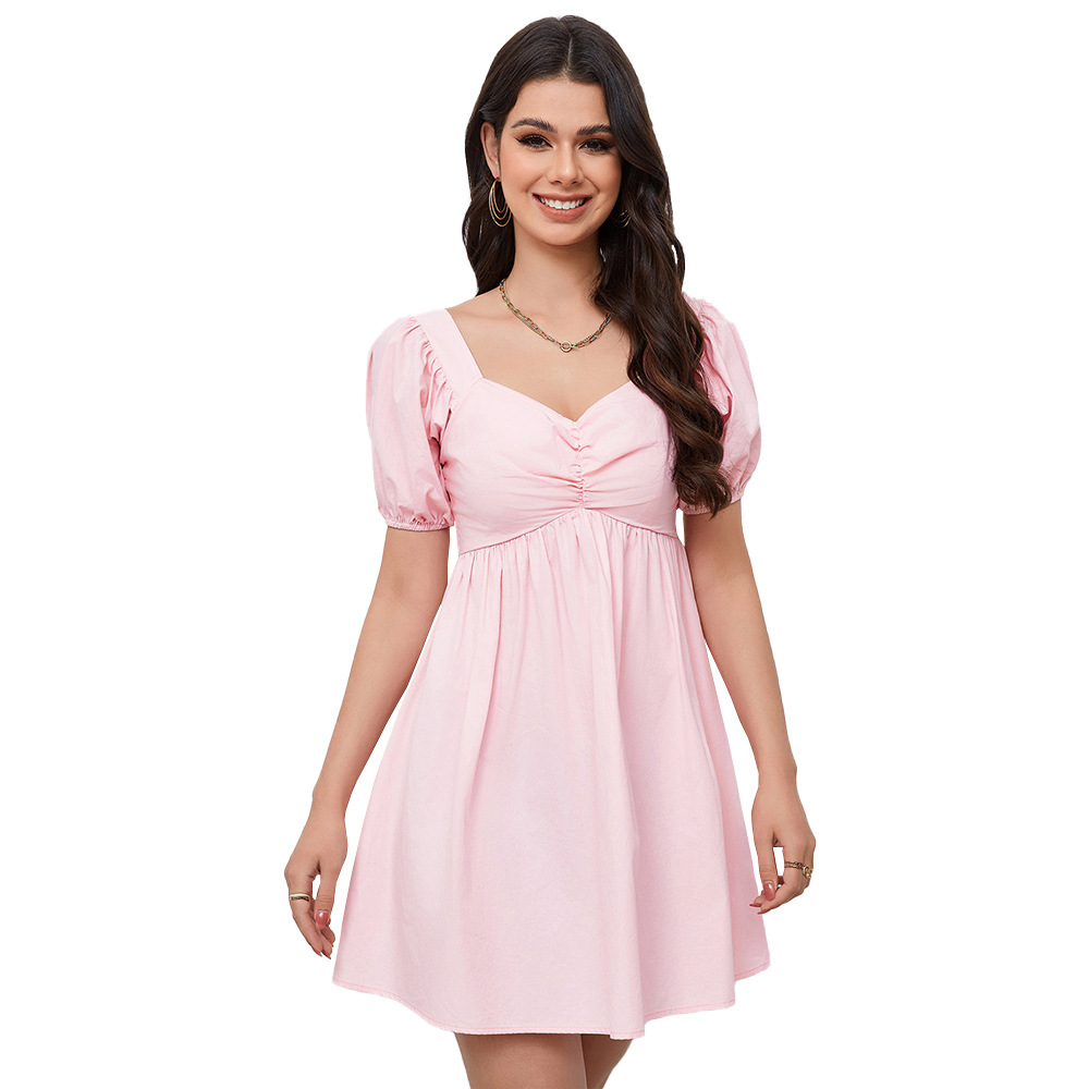 Womens Slim Fit Dress V Neck Ruched Front Waist Defining Elegant Evening Wear OEM Available