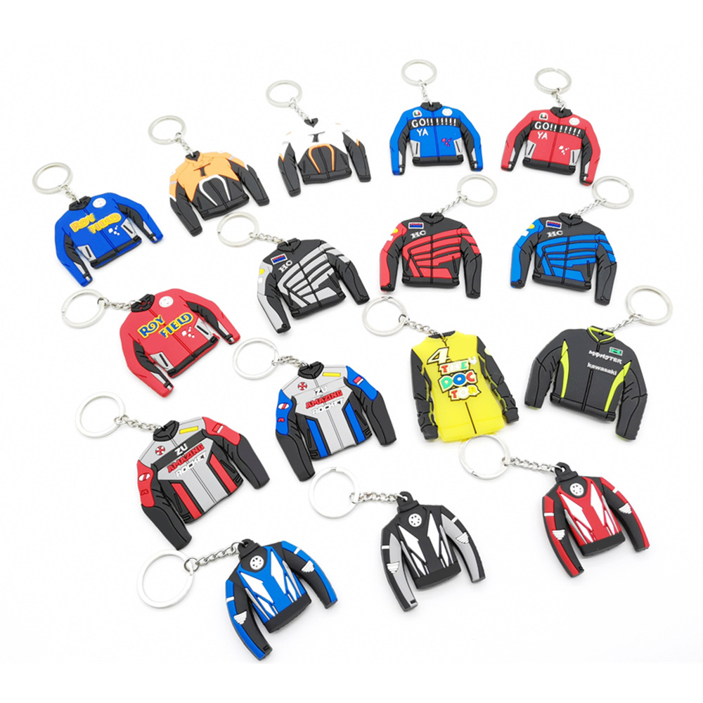 오토바이 MOTOGP 헬멧 경주 세트 창조적 인 두꺼운 양면 실리콘 PVC 키 체인 펜던트