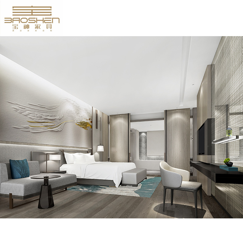 Five-star Furniture Standard Room Complete Set of Engineering B&b Guest Room Large Bedroom Double Bed Dedicated Luoyang Xideng Hotel