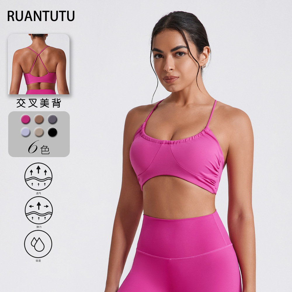 ropa interior deportiva de secado rápido para correr antichoque anti-caída chaleco de bra de fitness chaleco de yoga con cojín de pecho integrado