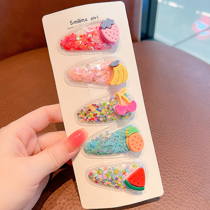 Bebé súper lindo clip tocado fruta de los niños pequeño clip horquilla rota de la niña linda verano Bangs horquilla accesorios para el cabello