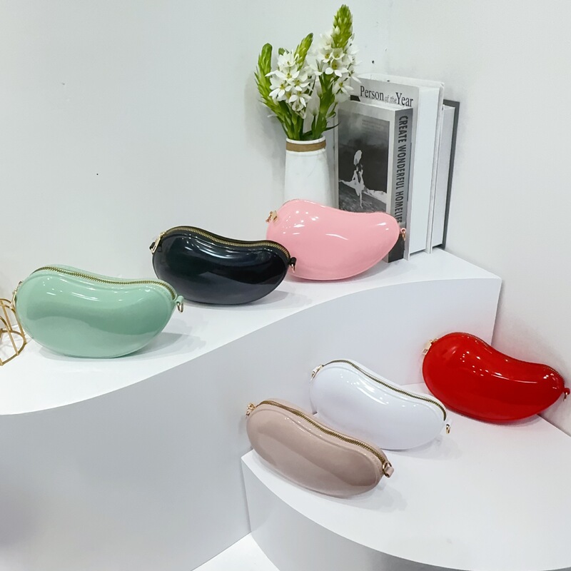 2025 New Cross-border Hot Sale Personalized Creative Mango Shape Jelly Bag Children's Bag Hand Crossbody Bag