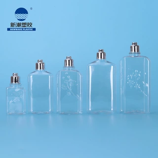 新潮塑胶日用品包材 透明花朵图案洗发沐浴塑料瓶 厂家直销定制款