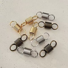合金双圈拉伸弹簧扣钥匙扣diy配件箱包五金螺旋拉伸连接扣diy配件
