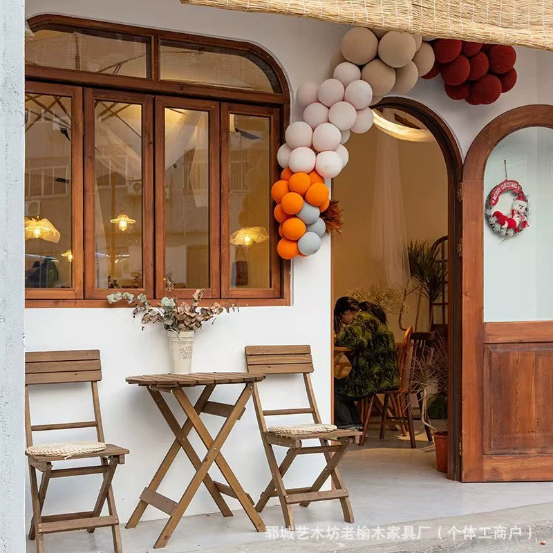 Новый китайский стиль старый вяза оконная рама складная арочная пансион кухонная оконная рама из цельного дерева кофе кондитерская плоская оконная рама