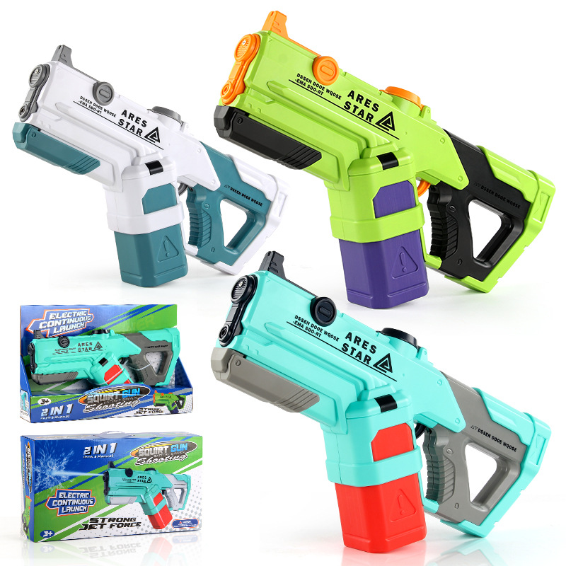 Pistola de agua de espacio transfronterizo eléctrico continuo pelo verano pistola de agua de extracción de alta presión verano interior y exterior juguetes de agua