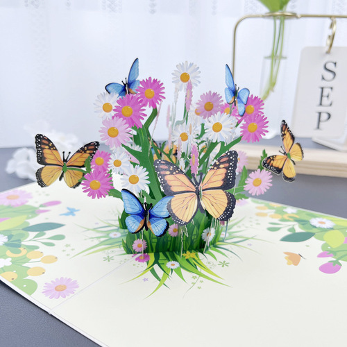 Ins style birthday card Mother's Day heartfelt gift birthday bouquet creative three-dimensional gratitude card Amazon