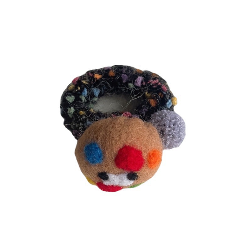 Nuevo japonés lindo dulce galleta pelo anillo ins transfronteriza caliente fieltro pelo bola pelo cuerda lazo accesorios para el cabello