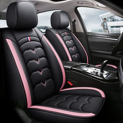 New Car Seat Cushions for All Seat cushion, seat cover - black-pink-single-seat
