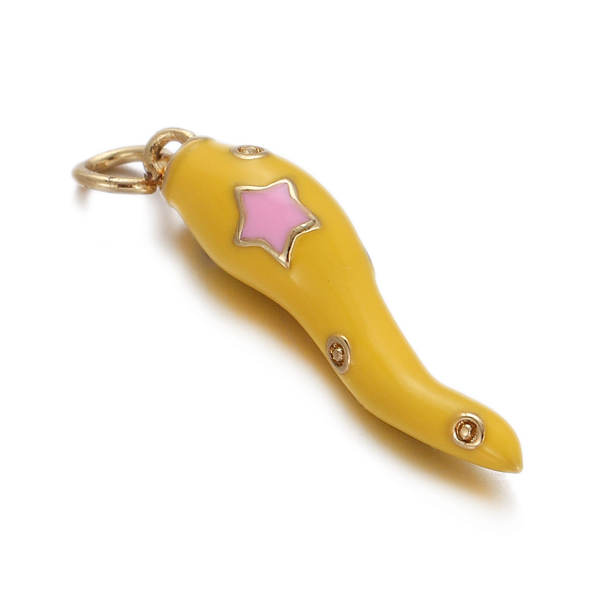 4g Weight Pendant Jewelry Making Type Gold Plated Plating Material 1 Piece Quantity Daily Occasion Copper Material Star, Heart Shape Pattern Women's Gender Enamel Design Simple Style Style 1 Piece Copper Gold Plated Star Heart Shape Pendant 26