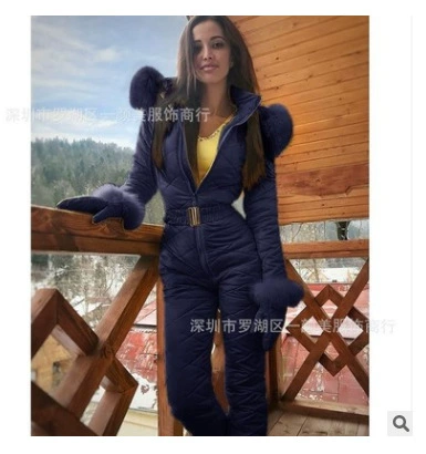 Куртка Ski Keep Warm, женский демисезонный утеплённый комбинезон с меховой отделкой, размер S–5XL