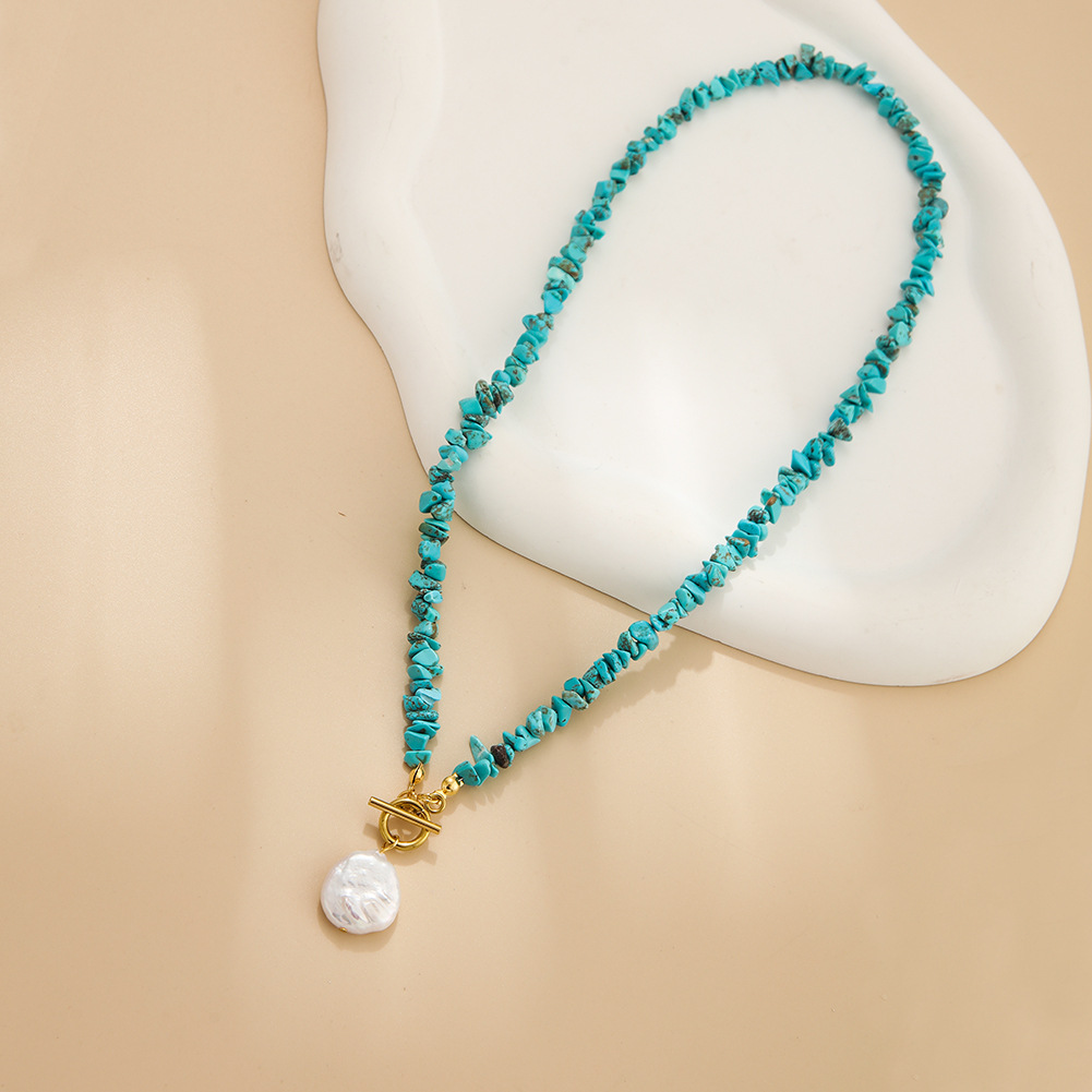 40g Weight Freshwater Pearl Pendant Material Pendant Necklace Classification 1 Piece Quantity Holiday, Daily Occasion Freshwater Pearl Material Irregular Pattern Women's Gender Toggle, Beaded Design Casual Style Casual Irregular Freshwater Pearl Gravel Pendant Necklace In Bulk 4