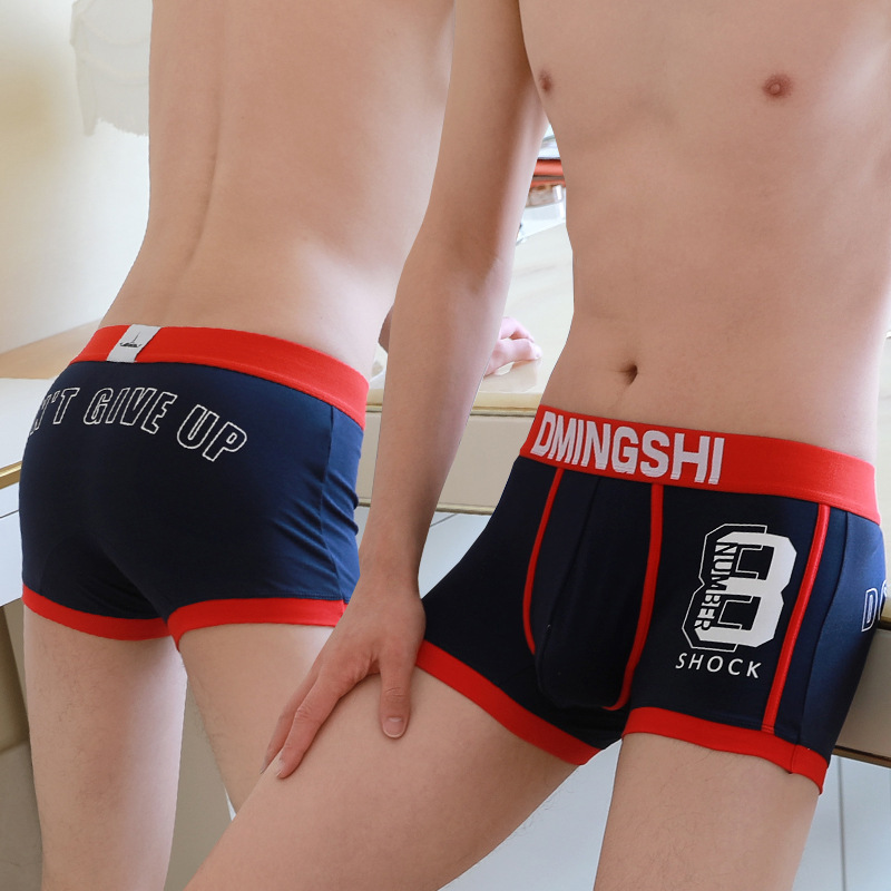 Men's Underwear, Pure Cotton Boxer Briefs, Stylish and Trendy, Large Size, Breathable and Comfortable, Youth Korean Style, Sexy Boxer Shorts