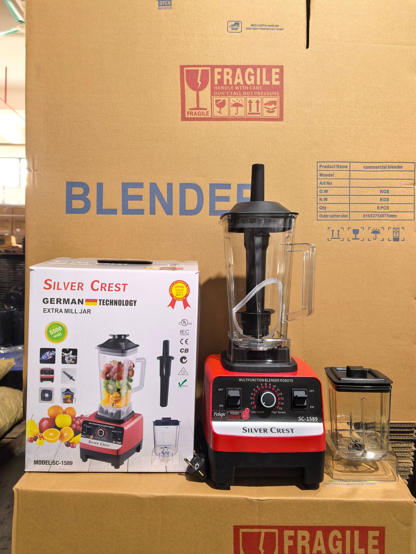 SC1589 Model Blender 4500W Yüksek Güç 2in1 Çift Bardak Meyve Sıkacağı Karıştırıcı Özelleştirilebilir