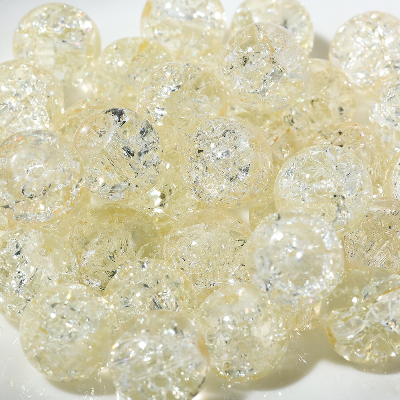 卡10珠子冰裂散珠透玻璃爆花内碎珠手工10mm串珠制作手串项链首饰|undefined