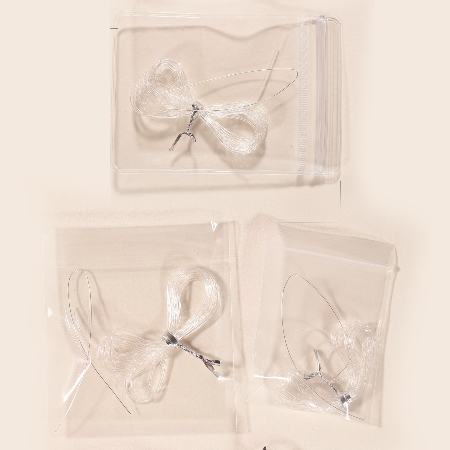 批发0.5 0.6 0.7mm高透水晶线线包加厚包装顾客赠品线包diy材料包