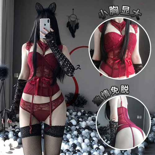 Cross-border new sexy lingerie sexy corset keel vest steel support chest pad split set