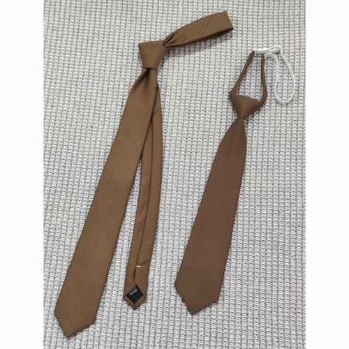 Coffee Khaki Retro Brown No Iron Tie for Men and Women, JK Japanese School Style Collar Shirt with Hong Kong Style