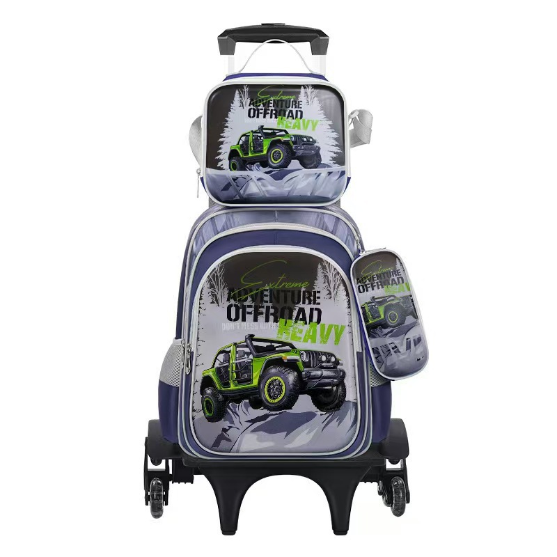 Nuevo tipo de bolsas de tirón de tres piezas de dibujos animados unicornio para niños mochila de espalda de gran capacidad para hombres