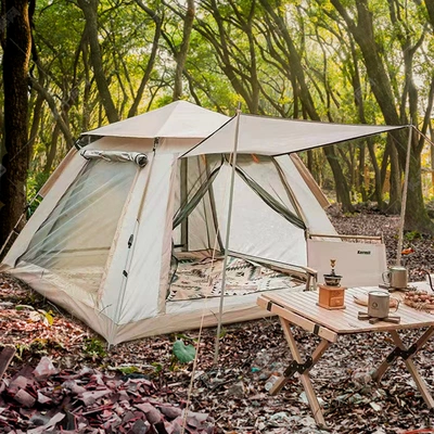 Forest Bee Outdoor 4-6 People Tent Sunscreen Rainproof Waterproof Full Automatic Camping Camping Tent Portable Quick Opening (Avtomobil dam çadırları) - cloud-gray-3-4-people-210210135