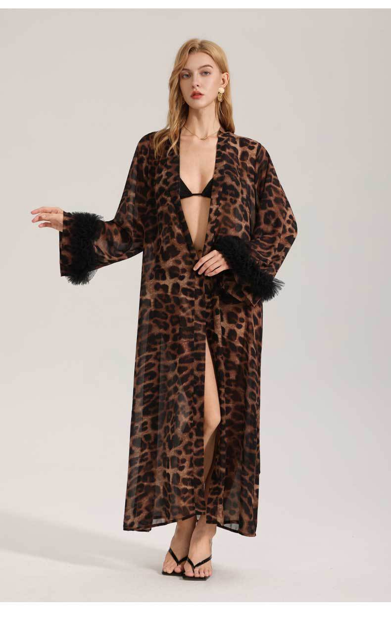 Vestaglia donna leoprint camicia da notte lunga leggera_voghion.com