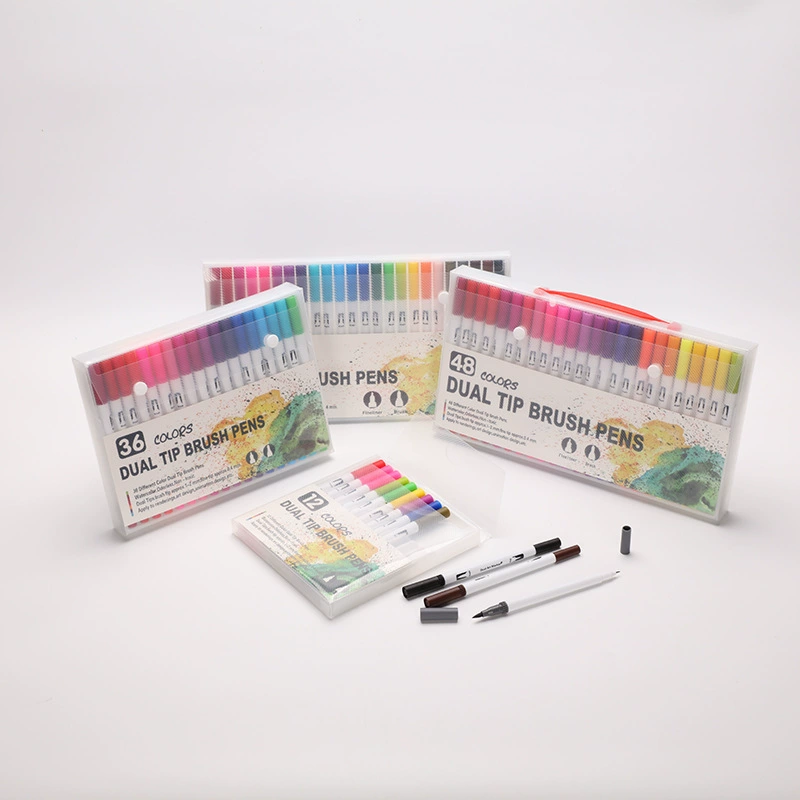 Multicoloured children's fluorescence watercolour, double-sided set, liner