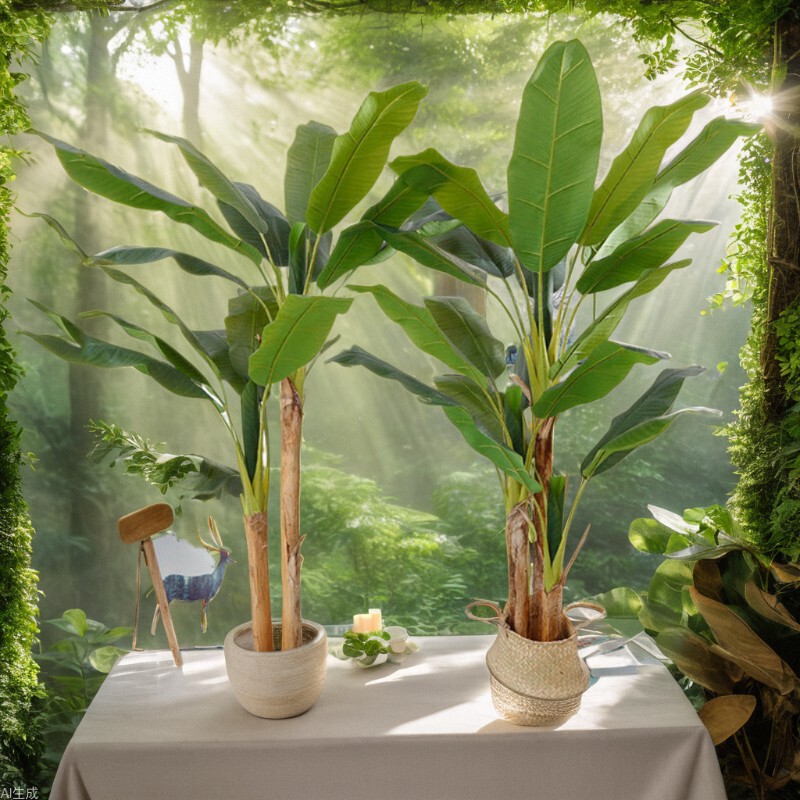 Simulation plantain tree travel plantain fake green plant potted plant ornaments indoor potted plant flower pot decoration bonsai fake tree production Simulation plantain tree travel plantain fake green plant potted plant ornaments indoor potted plant flower pot decoration bonsai fake tree production