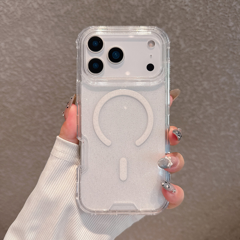 メキシコで人気のApple IP17promax用3in1スマホケース、グリッター入りApple 17マグネット式スマホケース|undefined