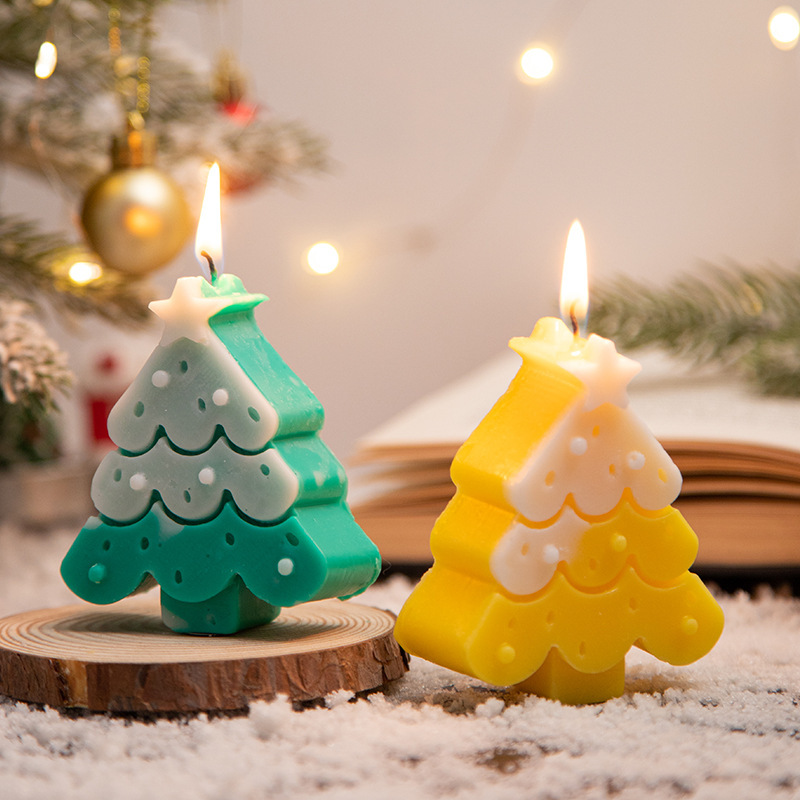 Snowflake Christmas Tree Scented Candle DIY Cross-border Christmas Festival Atmosphere Decoration Gift Handmade Candle Wholesale