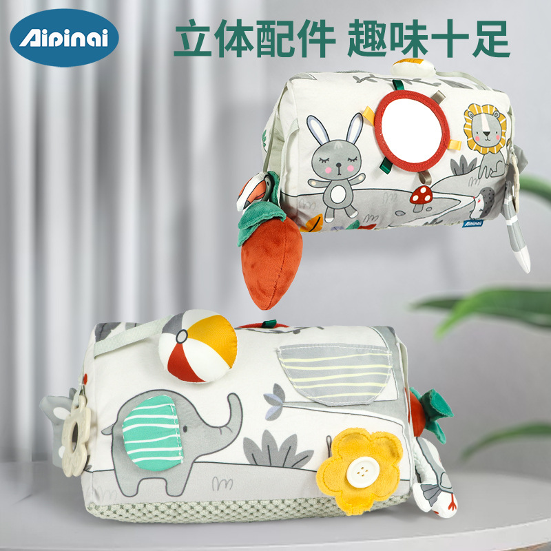 Aipinqi nuevo bebé acostado almohada cabeza-arriba entrenamiento educación temprana juguetes multifuncional gateando juguetes para bebés en stock image 4