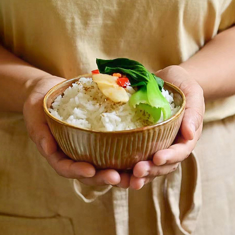 西田木雨和風陶磁器食器スープ碗4.75インチ家庭用レストランホテルご飯碗小鉢デザート碗|undefined