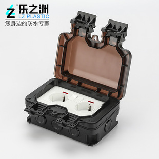 European standard outdoor waterproof socket IP66 two-position two-open German 16A socket European gauge dustproof and waterproof socket X20