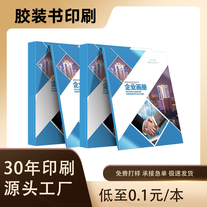 Brochure Printing Book Manual Catalog Instruction Color Page Sample Glue Bound Hardcover Business Album Printing