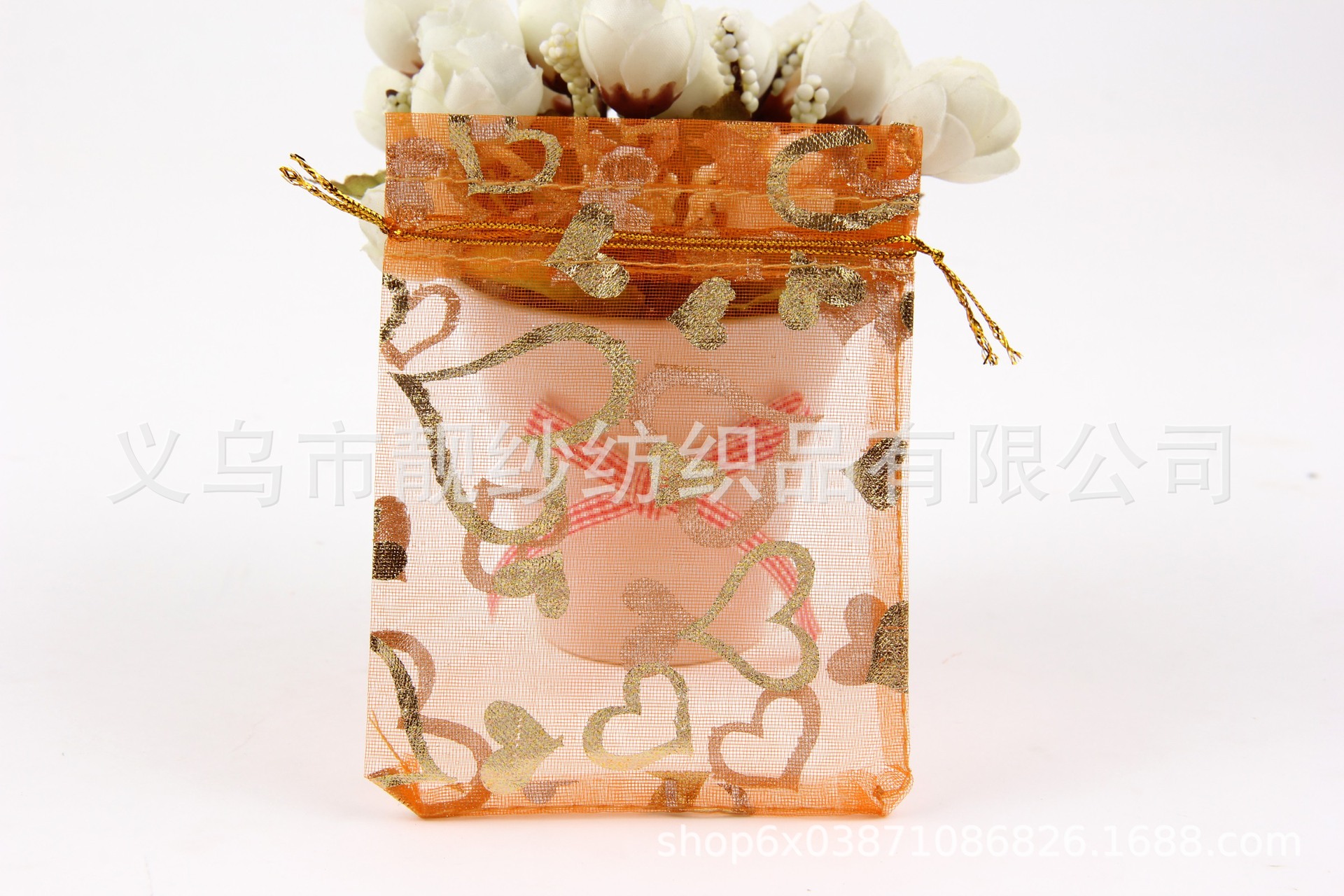 Оранжевое персиковое сердце;7*9