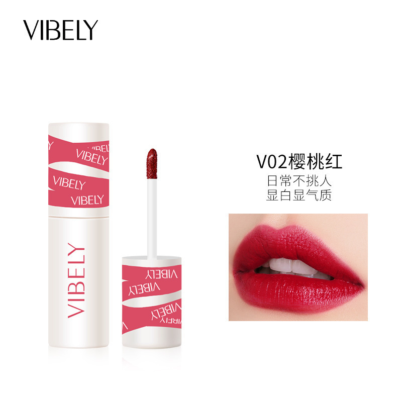 VIBELY唇泥哑光空气雾面丝绒唇釉 不沾杯显白唇颊两用唇釉批发厂|undefined