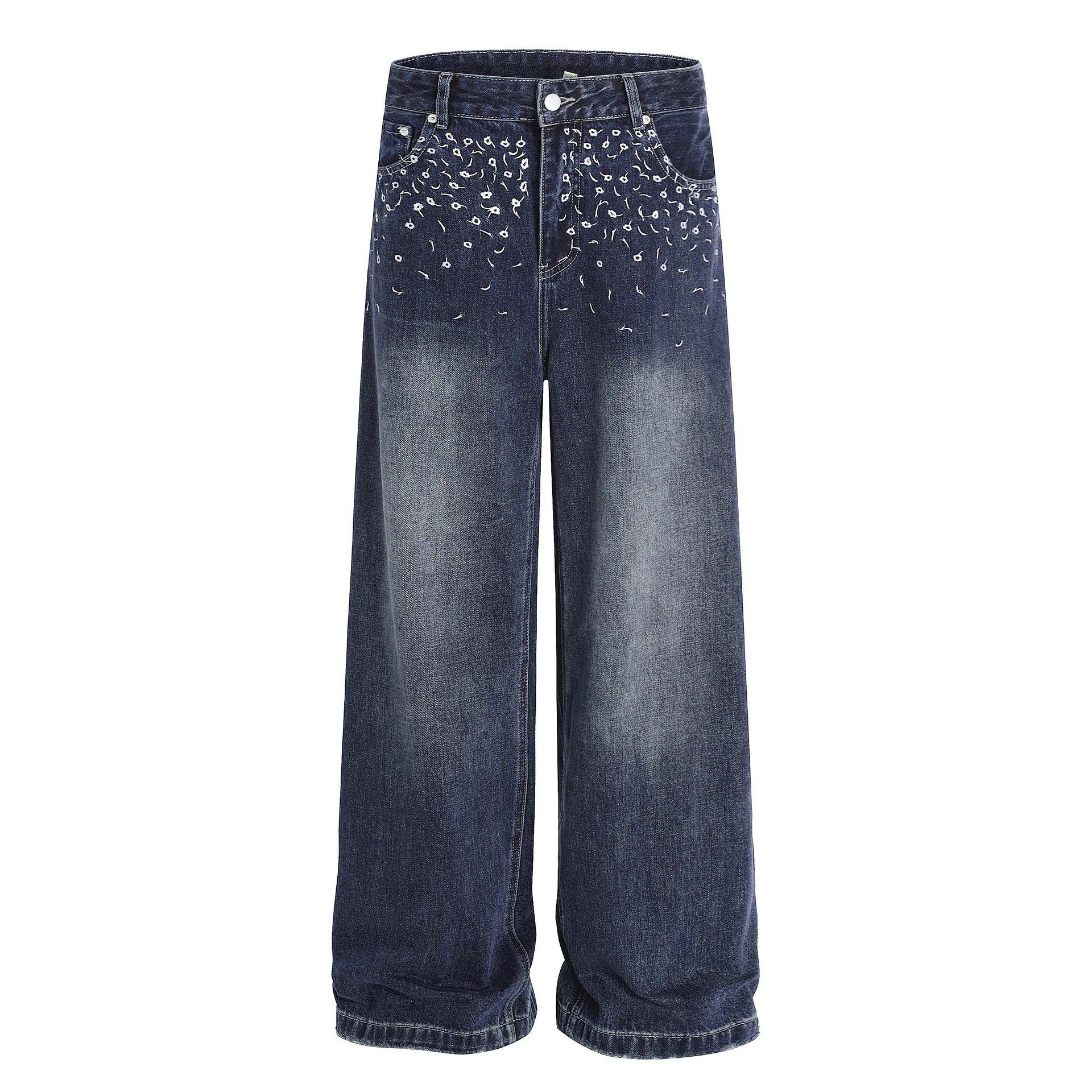 Jeans personalizados pantalones de comercio exterior transfronterizo para dibujar muestras personalizadas OEM fábrica de prendas de vestir prueba gratuita