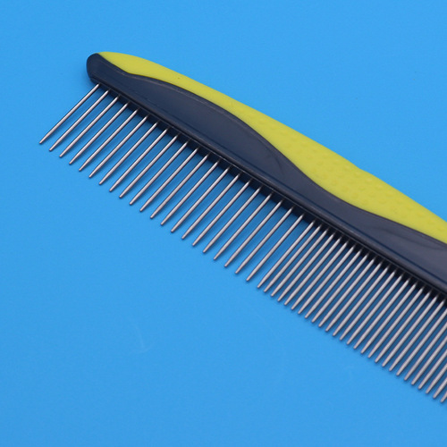 Dog comb, pet removal of floating hair, straight comb, cat grooming comb, dog open knot stainless steel comb manufacturer wholesale