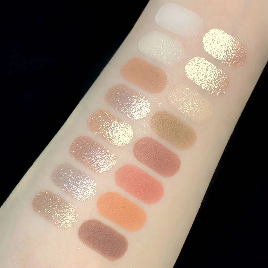 Misslara 16-Farben-Lidschattennebel, Oberfläche, fein, glänzend, metallisch, Anfänger, Regenbogen, bunt, Lidschattenplatte_voghion.com