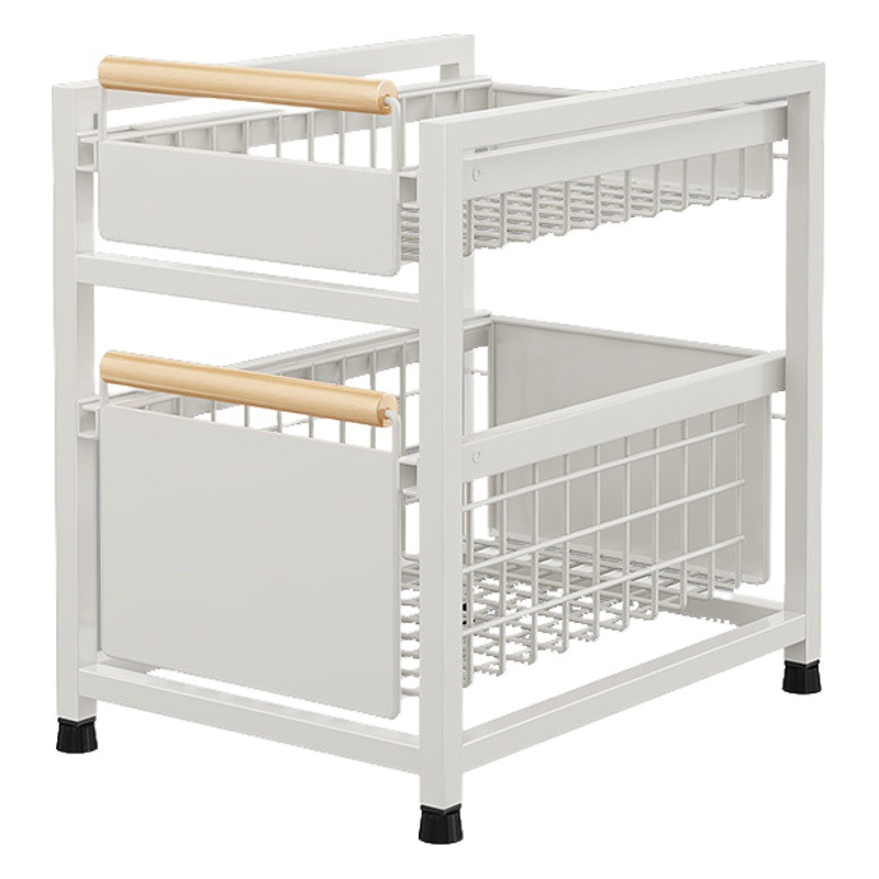 Estante de almacenamiento del Gabinete estante de almacenamiento del fregadero de la cocina multifuncional tazón plato condimento almacenamiento extraíble organizador en capas rack