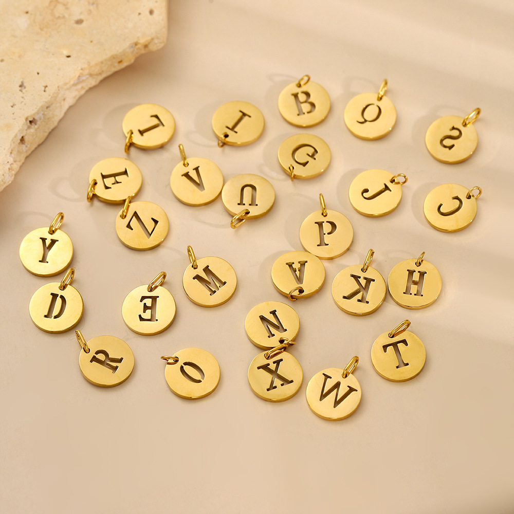 4g Weight Pendant Jewelry Making Type DIY Ornament Accessories Classification 1 Piece Quantity 304 Stainless Steel Material Letter Pattern All Seasons Season Polished Finish Plating Design Retro, Classic Style Style 1 Piece 304 Stainless Steel Letter Polished Pendant DIY Ornament Accessories 1