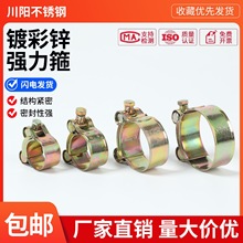 镀彩锌强力喉箍加厚欧式重型管夹橡胶管水管固定卡箍抱箍
