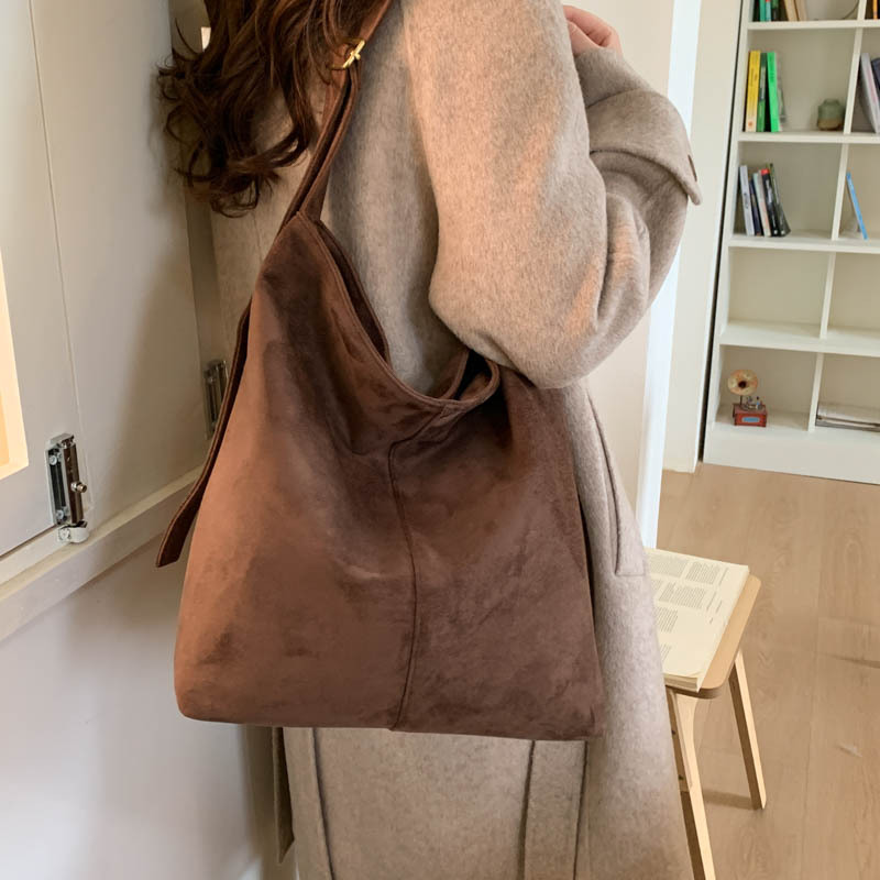 Bolso de mujer 2025 nuevo otoño invierno alto grado esmerilado gran capacidad bolso de cubo de transporte tote bolso de hombro