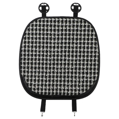 All-Season Car Seat Cushion, Chanel-Style, Breathable and Comfortable Car Seat Cover, Fashionable and Luxurious Car Interior Accessories (Seat cushion, seat cover) - plaid-chanel-style-leather-cushion-black-front-row