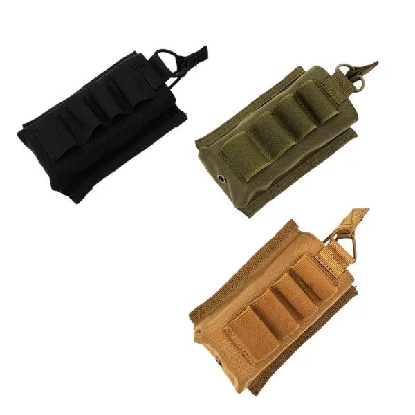 Multifunctional 4-Hole Molle Vest Magazine Accessory Waist Bag 1000D Military Fan Single Quick-Release Shotgun Magazine Hanging Bag