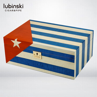 鲁宾斯基雪茄保湿盒古巴风情cuba雪松木双层大容量Lubinski雪茄箱|ru