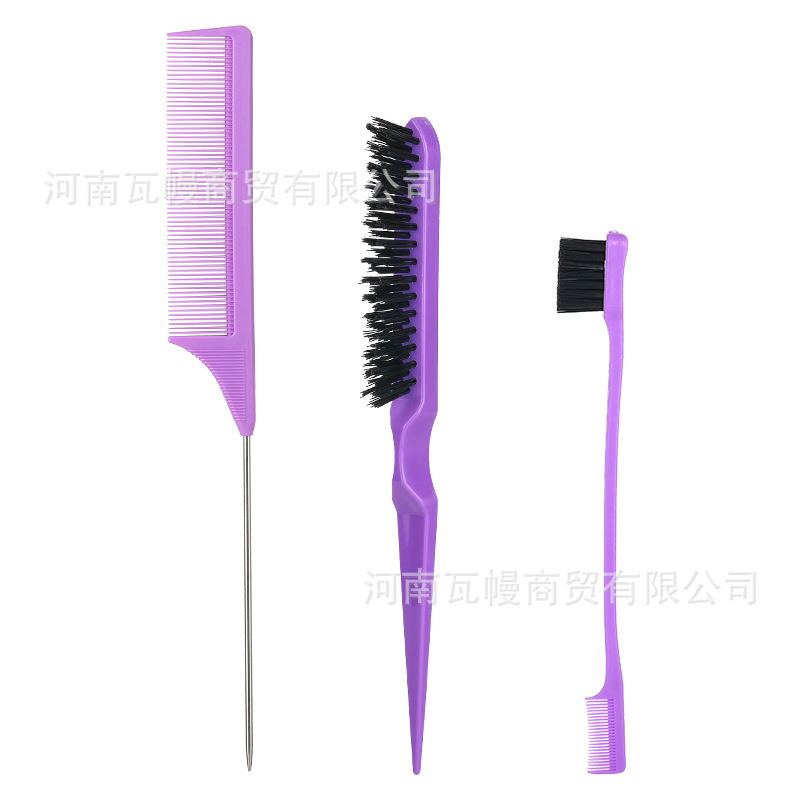 Combinador de pelo al por mayor set cepillo de cejas set de tres piezas portátil teñido de pelo 3 - Piece Hair Styling Comb